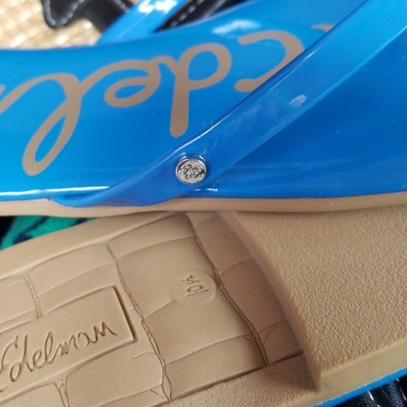 Sam Edelman Oliver Blue Flip Flops - Picture 3 of 5